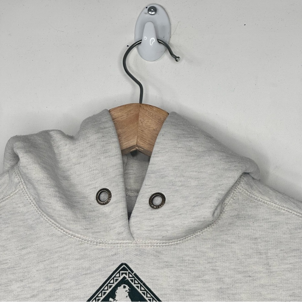 VTG Beaver Canoe Heathered White Pullover Hoodie Kids Size XL Kangaroo Pocket - Picture 4 of 11